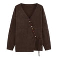 thumbnail image 4 of Delayuji Womens Button Up Cardigan Sweaters Long Sleeve Crew Neck Soft Lightweight Tie up Knit Loose Sweater Tops Spring Outfit L-5XL, 4 of 4
