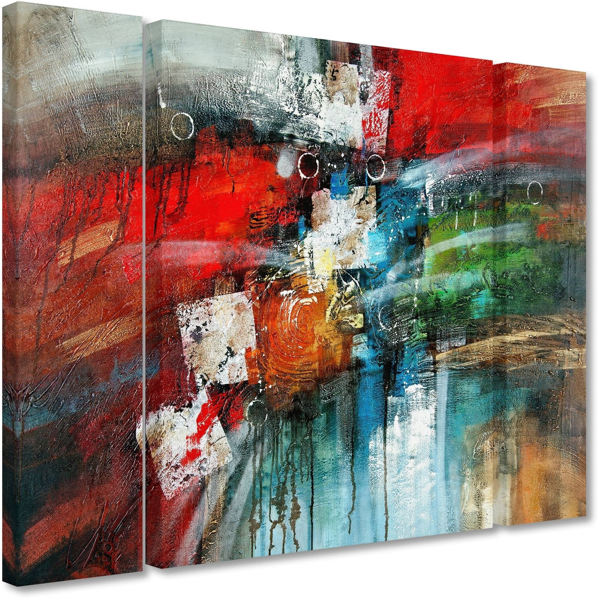 Trademark Fine Art "Cube Abstract IV" Canvas Art by Rio Three Panel Set