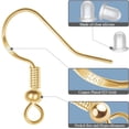 thumbnail image 3 of 100 Pair 925 Silver Hypoallergenic Earring Hooks, Earring Making Supplies Kit with Ear Wires Fish Hooks and Clear Rubber Earring Backs for DIY Jewelry Making(Silver&Gold - 400Pcs), 3 of 5