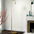 thumbnail image 2 of Evelyn&Zoe Henderson Arc Floor Lamp with Glass shade in Brass/Clear, 2 of 8