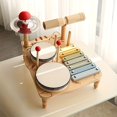 thumbnail image 2 of QJUHUNG Colorful Multi-Function Drum Set with Percussion Instruments - Perfect for Youngsters‘ Christmas & Birthday Gifts  White/Yellow, 2 of 4