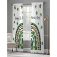 thumbnail image 4 of Saint Patrick's Day Sheer Curtains 96 Inch Length 2 Panels Set Window Treatments, Green Shamrock Leaves Spring Lucky Rod Pocket Semi Curtains for Living Room/Bedroom/Kitchen Décor, 104"W x 96"L, 4 of 7