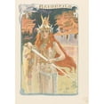 thumbnail image 2 of Gaston Bussière 18x24 Black Ornate Framed Double Matted Museum Art Print Titled: Brunhilde (Brunnhild) (Approx. 1898), 2 of 5