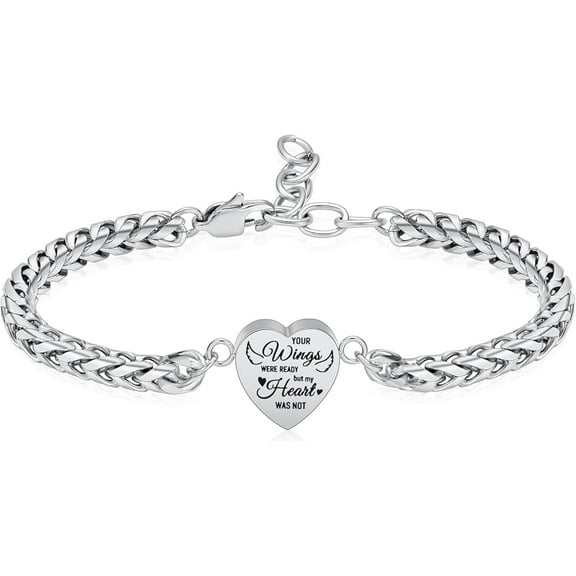 Heart Urn Bracelet for Ashes Angel Wing Cremation Jewelry for Ashes for Women Memorial Gift for Human / Pet Ashes Keepsake Urn Bracelet Cuff Bangle Cremation Jewelry