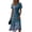 Blue, variant on Minjewel Women's Floral Mini Dress with V-Neck Short Sleeve - Print Summer Dress, Loose Flowy Beach Party Outfit, Comfy Vacation Top,White,3XL