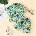 thumbnail image 2 of Otqutp Clothing Sets for Toddler Birthday Vacation Clothes Set Boys Short Sleeve Floral Prints T Shirt Tops Shorts Kids Gentleman Outfits, 2 of 6