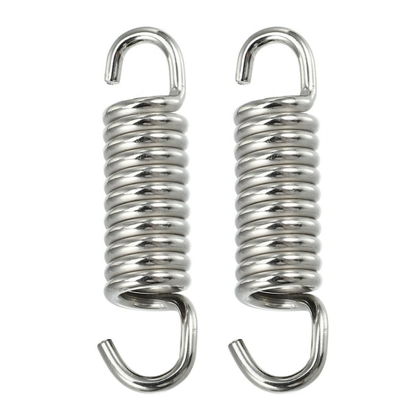 Resorte de Tubo de Escape para Motocicleta, Muelles de Silenciador 43mm/1,69" de Acero Inoxidable, Accesorio Modificado Moto, Tono Plateado, 2 Piezas