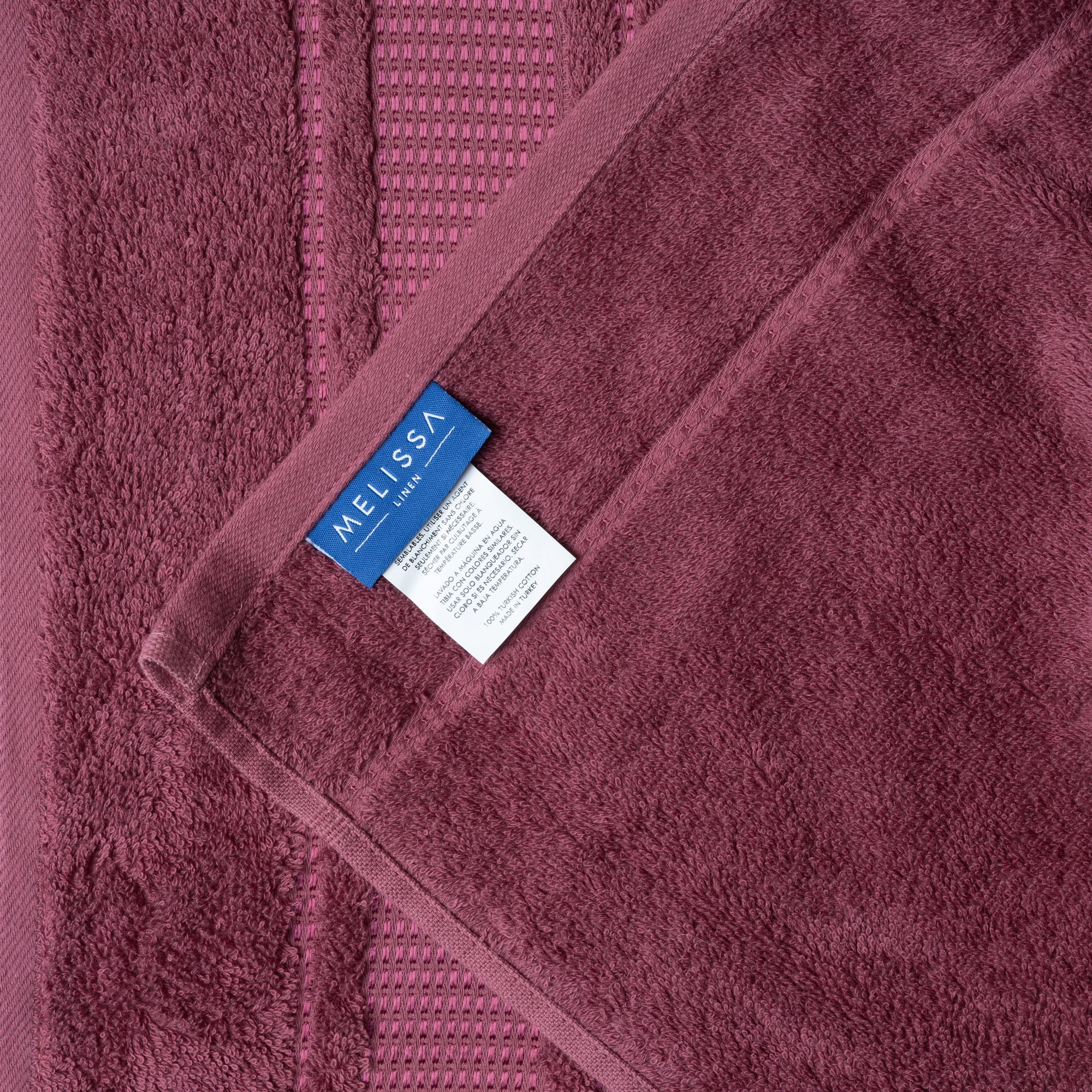 Melissa Linen, Hand Towels, Cotton Towel for Bathroom, Plush, Extra Absorbent, Set of 2, Plum Purple