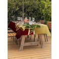 thumbnail image 3 of Outdoor Table Cloth with Umbrella Hole and Zipper, Christmas Waterproof Rectangle Tablecloth 54"x80", Xmas Bells Berry Botanical Golden Red Washable Table Cover for Outside Party Patio Picnic, 3 of 8