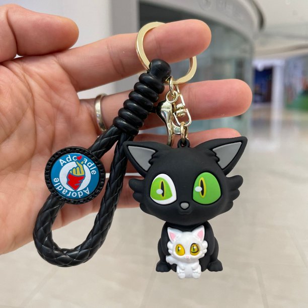Llavero con forma de gato y dibujo animado de Lingya's Journey, bonito colgante para bolso de escuela, regalo decorativo