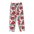 thumbnail image 4 of Naloa Lilies Flowers Print Women’s Ultra-Soft Comfy Pajama Lounge Pants with Pockets & Drawstring, 4 of 8