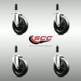 thumbnail image 2 of 5 Inch 316SS Hard Rubber Wheel Swivel 3/4 Inch Expanding Stem Caster Set SCC, 2 of 2