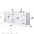 thumbnail image 4 of Beckett 84" White Double Vanity & White Quartz Top (3-Hole) & Black Trim, 4 of 5