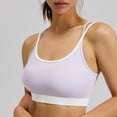 thumbnail image 6 of Hfnxid Womens Double Layered Sports Bra Trendy Scoop Neck Wireless Padded Workout Yoga Crop Tops Trendy Full Coverage T-Shirt Bras, 6 of 6