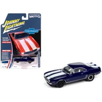 1969 Chevrolet Camaro Z28 Blue Metallic with White and Interior "Muscle Cars USA" 1/64 Diecast Model Car by Johnny Lightning