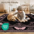 thumbnail image 4 of ODIKA Gothic Pink Moth Delicate Scrollwork Mirrored Butterfly Shaped Pet Friendly & Kids Safe Play for Playroom, Bedroom, Reading Nook, 4 of 7