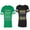 Men Green / Women Black, variant on Christmas King Queen Unisex Couple Matching Cotton Jersey style T-Shirt Contrasting stripes on sleeves (Men Green / Women Black) (Men S / Women S)