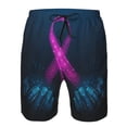 thumbnail image 3 of Salouo Two Human Hands are Holds Ribbon Awareness Pattern Swim Trunks for Men,Men's Hawaiian Bathing Suit Swimsuits Quick Dry Swimming Board Shorts Beach Shorts with Pockets-Large, 3 of 6