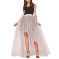 thumbnail image 2 of GZWYHT Skirts for Women,Maxi Skirt Women's Solid Color Swallowtail Irregular Mesh Short Front And Long Back Tutu Skirt Long Skirts,Summer Skirts,Pink Dress,Flowy Skirt One Size, 2 of 5