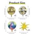 thumbnail image 3 of Untyo 24 Pcs Disco Ball Balloons Huge Gold Explosion Star Aluminum Foil Balloons for Birthday,Theme Disco Party Decorations Supplies, 3 of 7