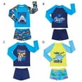 thumbnail image 3 of GYRATEDREAM Boys Swimsuit Rash Guard Toddler Kids Long Sleeve Shark Two Piece, 3 of 8
