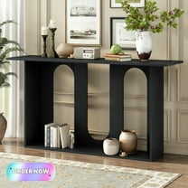 Tcbosik Console Table with Storage Shelf, 60 inch Entryway Table, Behind Couch Table for Hallway, Foyer, Living Room, Black