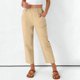 thumbnail image 4 of Pincandy Women's Solid Color Elastic Waist Pockets Linen Blend 9-Point Pants, Casual & Daily Wear, 4 of 7