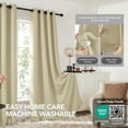 thumbnail image 3 of Deconovo Grommet Blackout Curtains Set of 2, Solid Thermal Insulated, 52"x84", Beige, 3 of 7