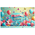 thumbnail image 4 of Colorful Flower Balloon Butterfly Themed Happy Birthday Banner Party Decoration Backdrop Photography Props Party Supplies Decor Background for Birthday Party Celebrations, 4 of 7
