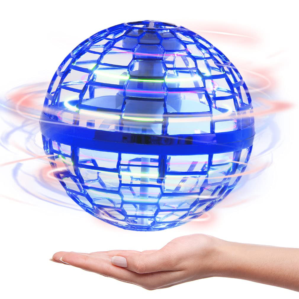 2021 Upgraded Nebula Orb Toy Flying Spinner Drones Cool UFO Drone Space Boomerang Magic Gifts Indoor Outdoor for Kids Boys Girls Floating Rotating Hover Ball Soaring Orb Blue Flying Ball Toys