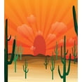 thumbnail image 3 of Dune Duvet Cover Set, Vertical Sunburst View with Cactus in the Desert, Decorative 3 Piece Bedding Set with 2 Pillow Shams, Calking Size, Green Vermilion Brown, by Ambesonne, 3 of 3