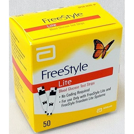 Freestyle Lite Blood Glucose Test Strips 50 Count ...