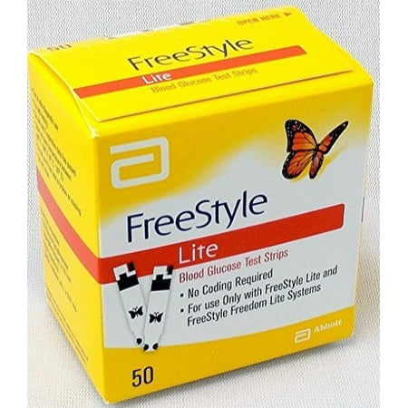 Freestyle Lite Blood Glucose Test Strips 50 Count ...