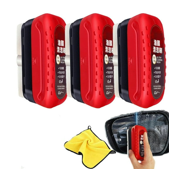 Oil Repellent Film for Car Windows, Car Glass Oil Film Cleaner, Car Windshield Oil Film Cleaner, Glass Cleaning Board for Windshield, Oil Film Cleaning Brush for Car Windows