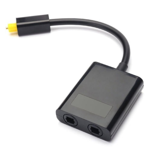 balck 1 In 2 Out Digital Toslink Optical Fiber Audio Splitter Cable Adapter Black 