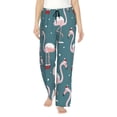 thumbnail image 2 of Picia Flamingo Womens Soft Woven Cotton Elastic Waistband Sleep Pajama Pant Lounge Sleep Pant With Pockets And Drawstring-, 2 of 9