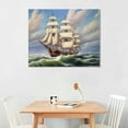 thumbnail image 2 of Nawypu Vintage Ocean Sailing Ship Poster Canvas Print Wall Art Holiday Gift Bathroom Living Room Bedroom Home Decor, 2 of 4