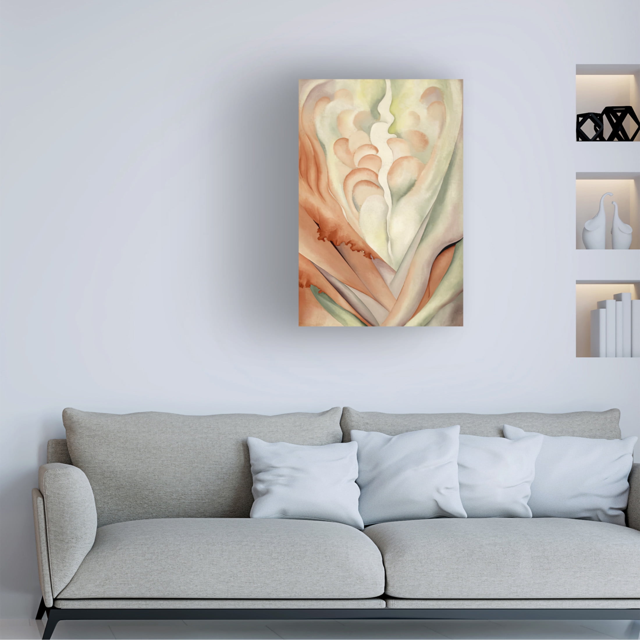 Canvas Wall Art - Vintage Apple Collection 'OKeefe Flower Abstraction' Wall Art for Living Room, Bedroom, or Office Décor by Trademark Fine Art - 30 x 47 Inches
