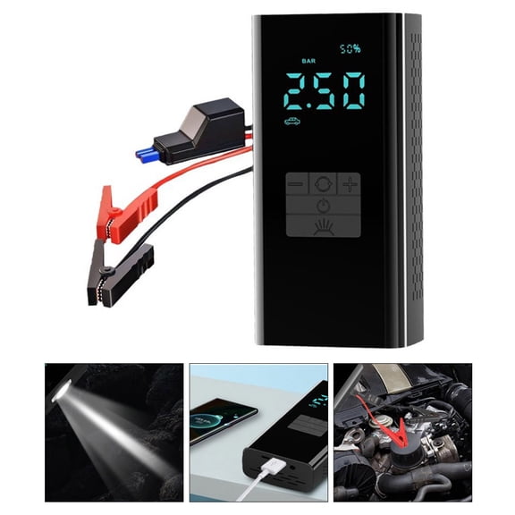 Battery Jump Starter with Air Compressor Wireless Tire Inflator Digital Display