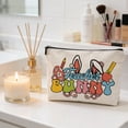 thumbnail image 4 of A Multi-Purpose Zippered Pouch With Easter Prints Linen Fabric Carry Case For Organizing Cosmetics Stationery And Travel Items, 4 of 7