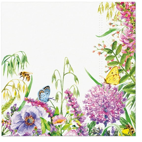 Keep Unique Decoupage Decorated Flowers Napkins, Assorted Color, 20/Pack