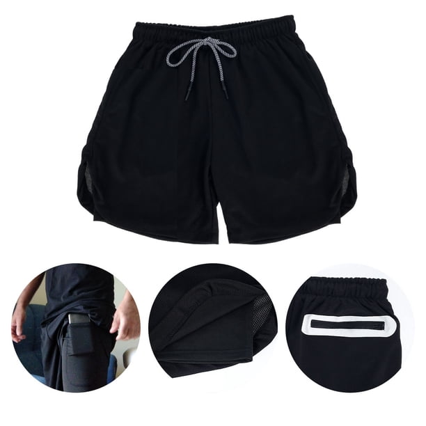 Pantalones cortos para correr para hombres Pantalones cortos de entrenamiento atlético para gimnasio de secado rápido Pantalones cortos 2 en 1 de secado rápido, transpirables y ligeros para hombres co Muyoka Hogar