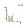 thumbnail image 4 of JewelersClub Accent White Diamond M Initial 14K Gold Over Silver Pendant, 4 of 5