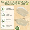 thumbnail image 2 of 100 Sets Disposable Food Containers with PP Lids Disposable Paper Bowls Salad Soup Lunch Serving Containers Food Prep Paper Bowls for Kitchen Restaurant Party(23 oz), 2 of 7