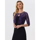 thumbnail image 3 of Cárdigan Elegante Allegra K Dde San Patricio Bolero Encaje Floral Transparente PaMujer Morado Oscuro XL, 3 of 5
