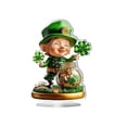 thumbnail image 3 of Qiopertar St. Patrick's Day Green Four-Leaf Acrylic Flatware Decoration, St. Patrick's Day Decorations Green Shamrock Ornament, Holiday Party Centerpiece for Home Table Shelf Mantel Decor, 3 of 7
