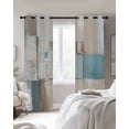 thumbnail image 4 of Abstract Blackout Curtains for Bedroom Living Room Darkening Curtains 96 Inches Long Modern Geometric Blue Brown Window Curtain 2 Panels Set Thermal Insulated Window Treatment Grommet Drapes 52"x96", 4 of 9