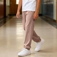 thumbnail image 6 of hengsof Boys Spring Summer Loose Joggers Pants Kids Elastic Waist Solid Color Pull On Cuffed Sweatpants 3-16 Years, 6 of 8