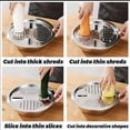thumbnail image 5 of 4 in 1 Stainless Steel Grater Shredder Slicer with Colander Drain Basin Bowl for Vegetables Fruits Salad as Washing Basket in Kitchen, 10.24inch, 5 of 6