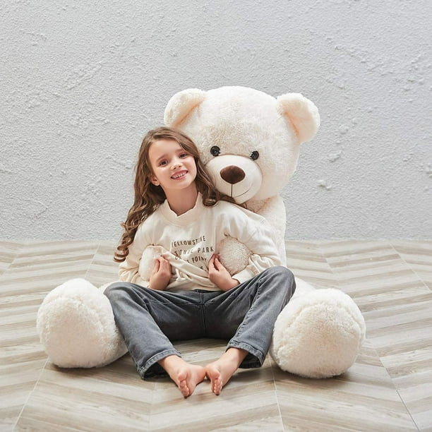 Oso de peluche gigante para novia o ninos 80 cm blanco JAMW Sencillez Walmart en linea